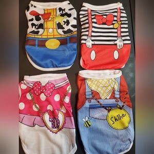 4 Pc Disney Print Dog Clothes XS